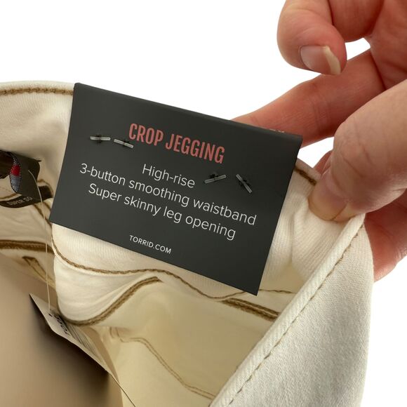 Torrid Crop Jegging Jean 20 2X White Cream Super Soft High Rise Skinny Stretch - Picture 14 of 16